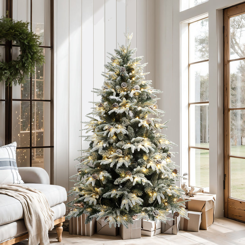 Darby Home Co 7Ft Pre-Lit Snowy Green Branches Artificial